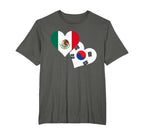 Mexico Loves South Korea Football T-Shirt - Casual Everyday Wear Men Women