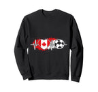 Soccer Heartbeat Canada Flag Football Sweatshirt - Streetwear Style Unisex