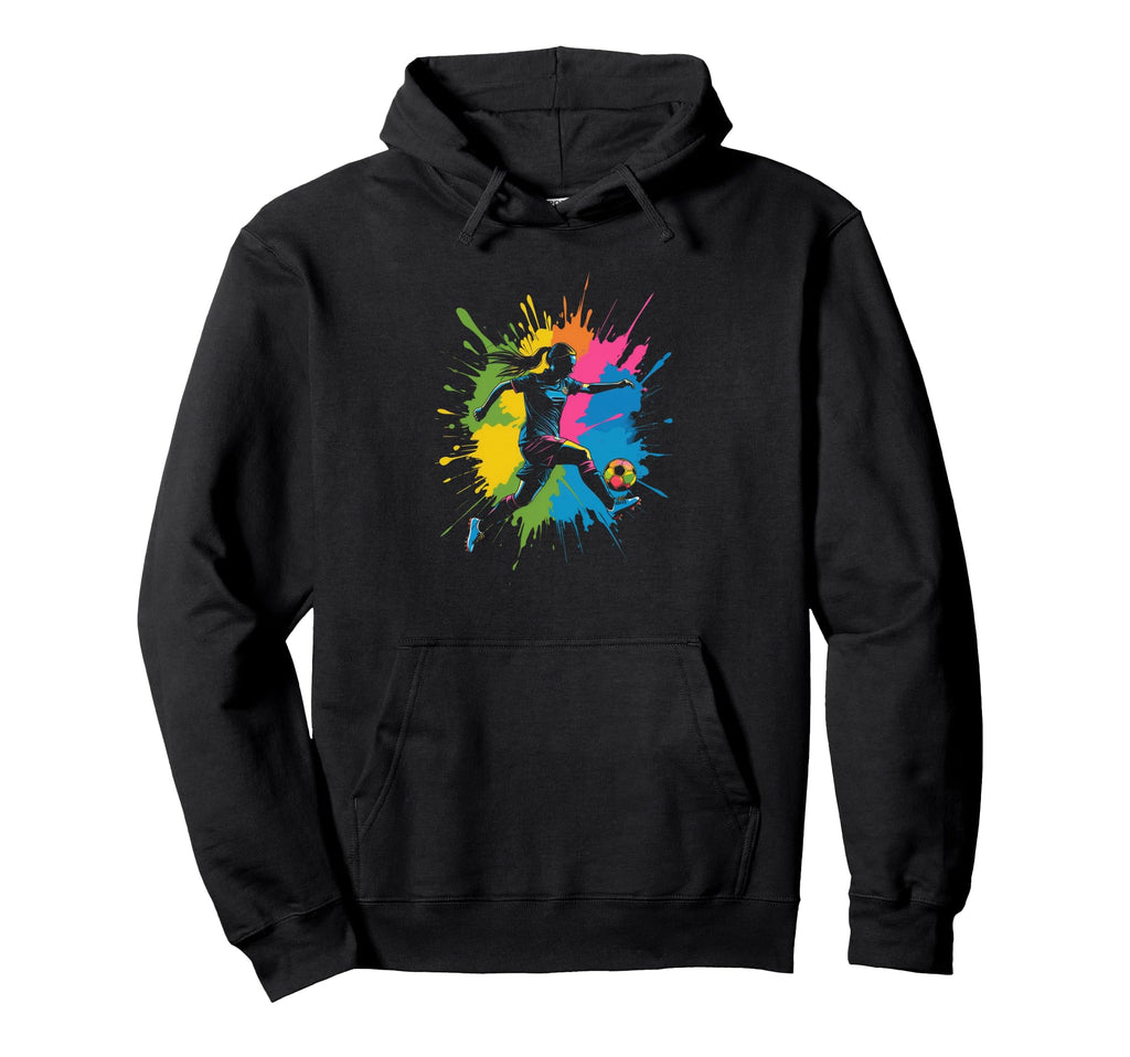 Womenr Soccer Player Kicks Soccer Fans Hoodie - Unique Graphic Unisex