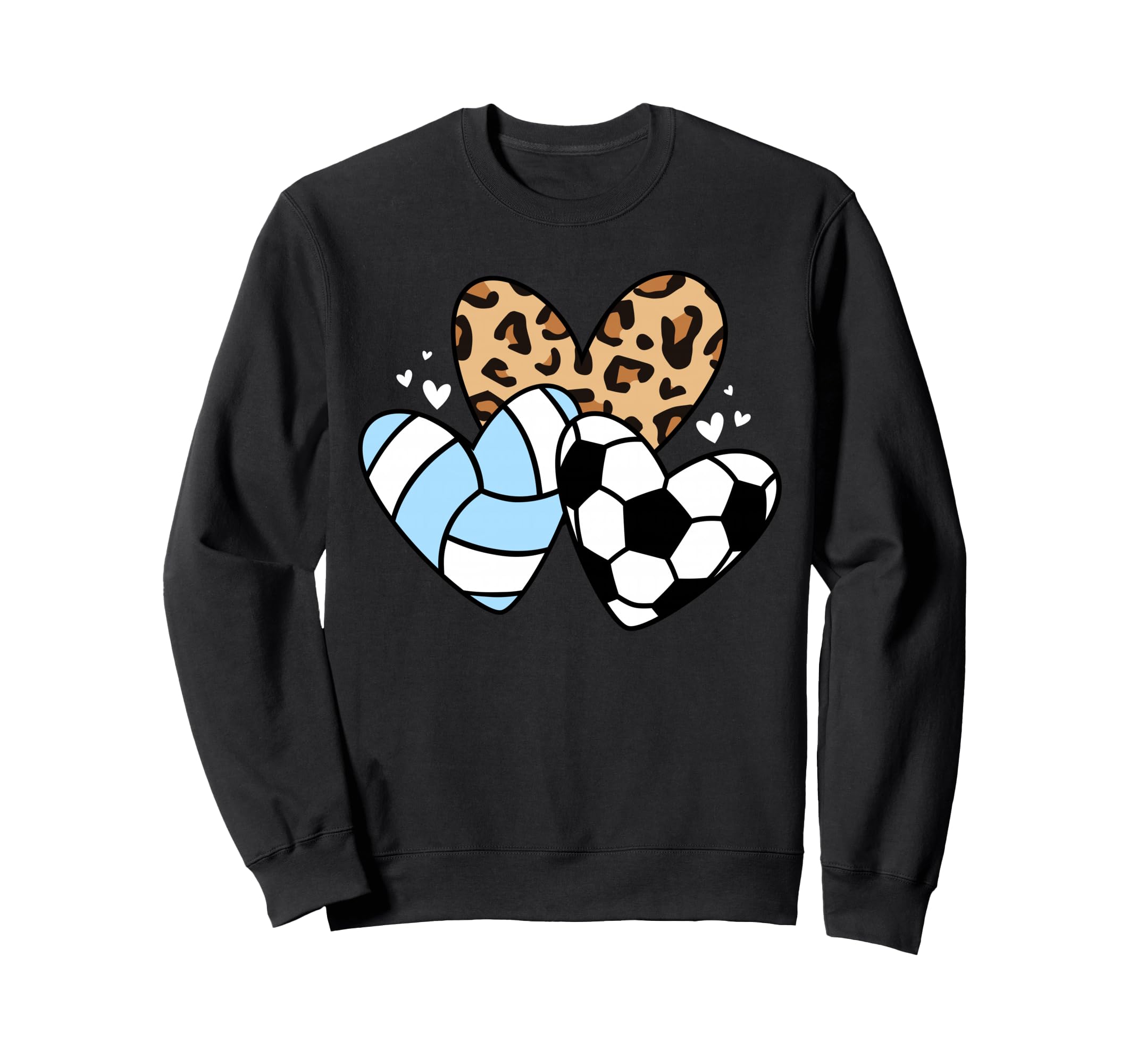 Soccer Volleyball Heart Funny Sweatshirt - Casual Everyday Wear Unisex