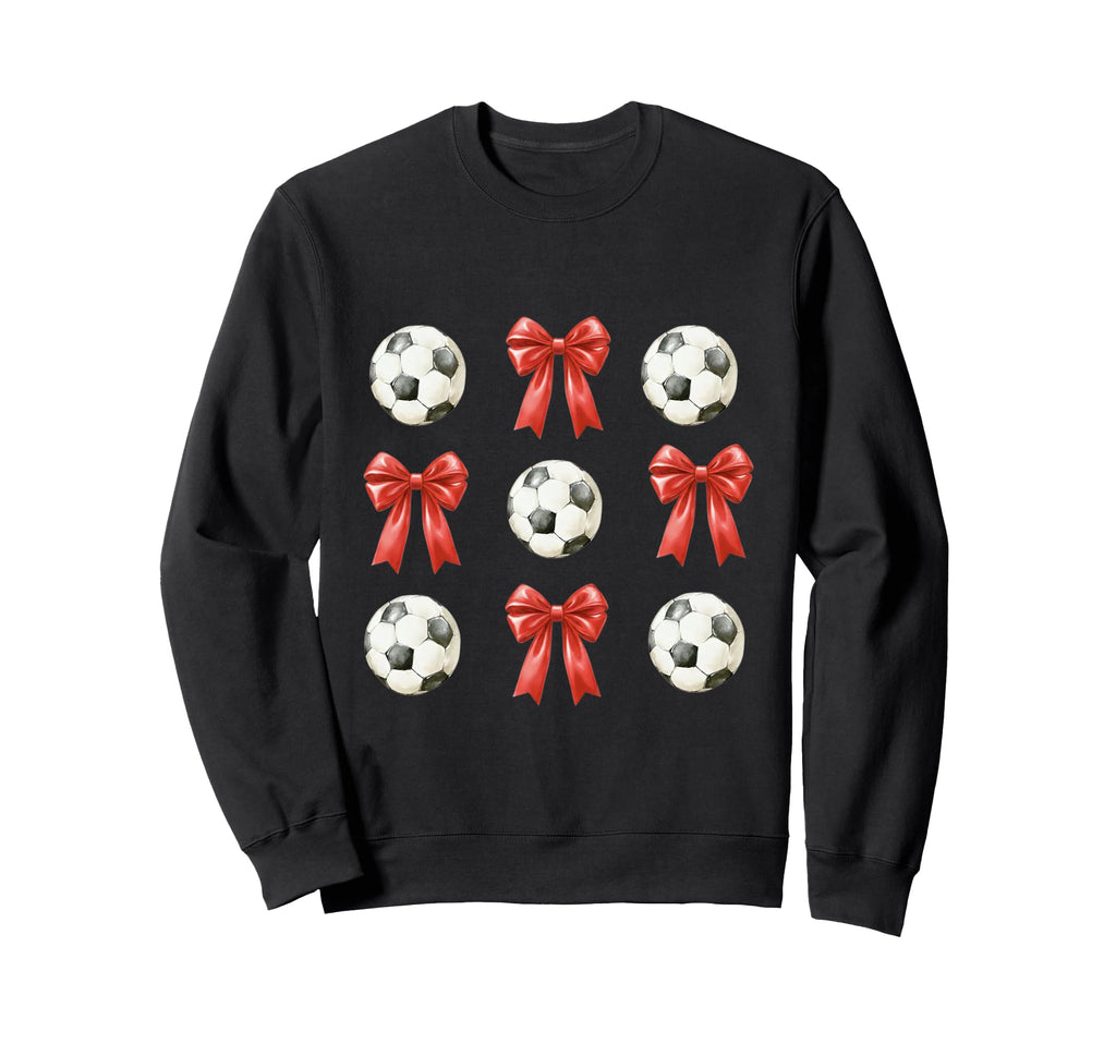 Soccer Mom Red Coquette Bow Sweatshirt - Trendy Graphic Unisex