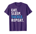 Eat Sleep Tackle Repeat Football T-Shirt - Minimalist Print for Adults