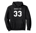 Number 33 Biggest Fan Sport Spirit Wear Hoodie - Custom Art Print Unisex