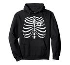 Soccer Player Heart Skeleton Ribs Hoodie - Streetwear Style for Adults