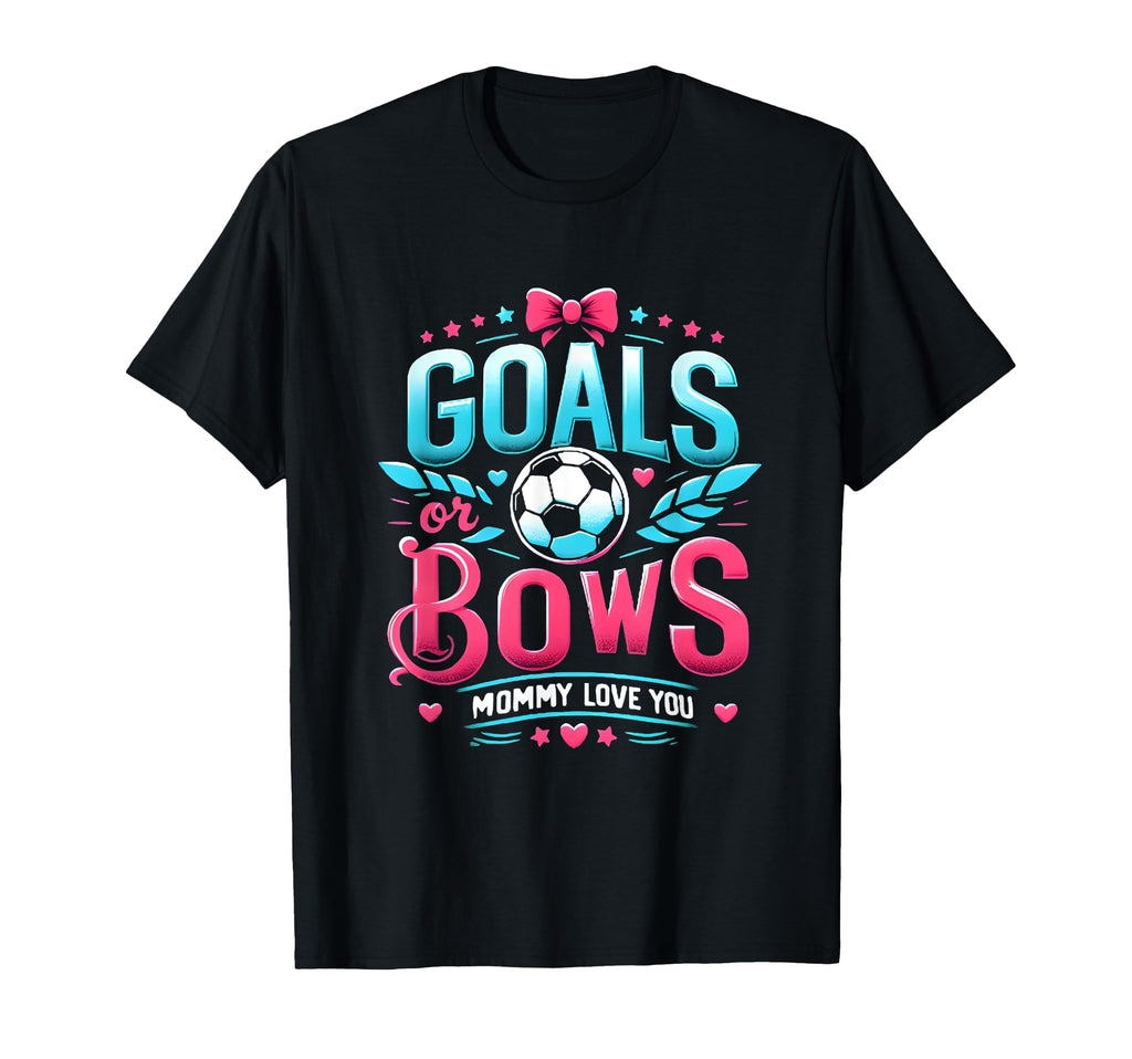 Adorable Gender Reveal Goals Or Bows T-Shirt - Fun Novelty Design Unisex