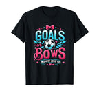 Adorable Gender Reveal Goals Or Bows T-Shirt - Fun Novelty Design Unisex