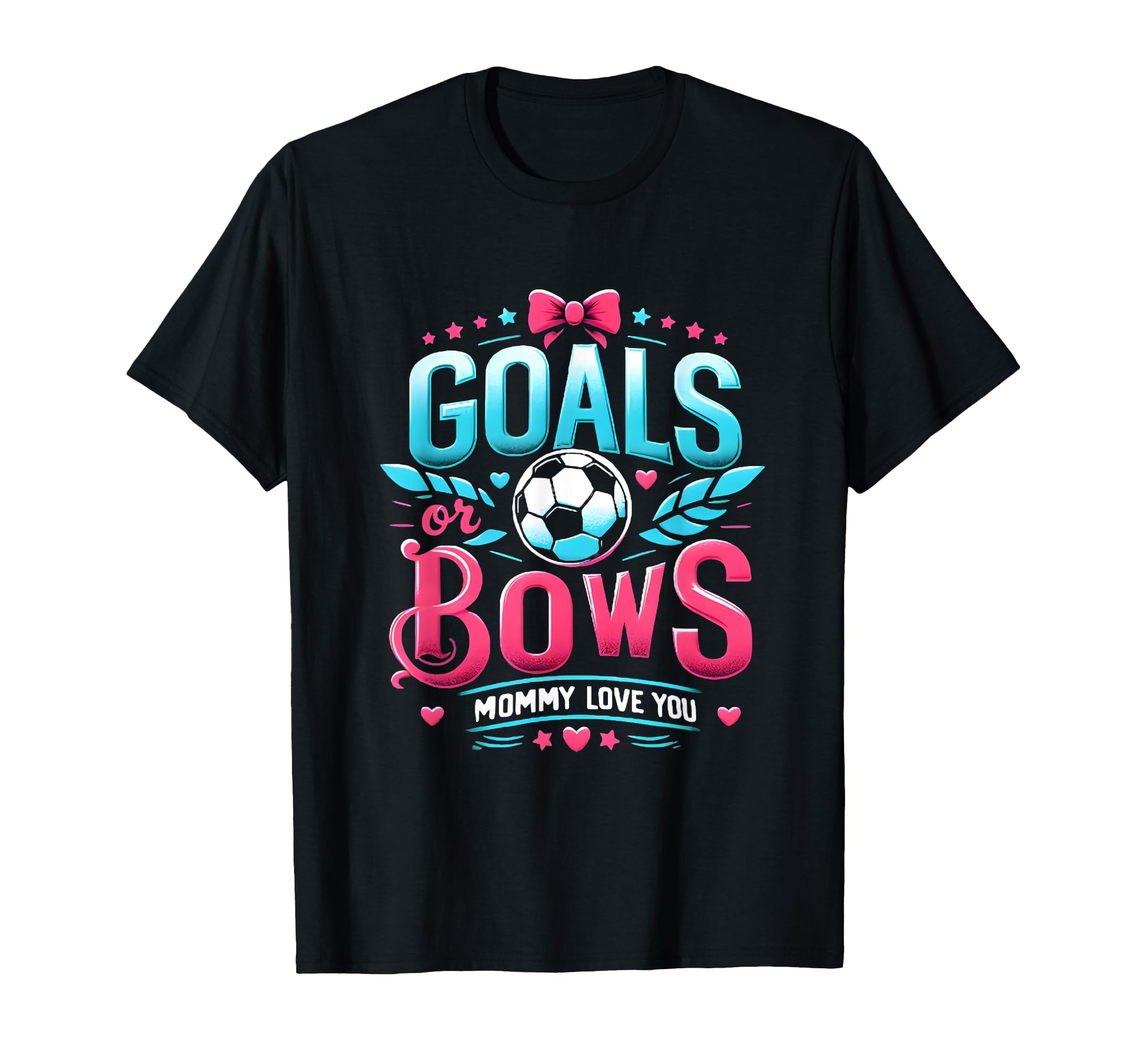 Adorable Gender Reveal Goals Or Bows T-Shirt - Fun Novelty Design Unisex