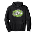 Goal Distressed Futbol Oval Soccer Hoodie - Fun Novelty Design Men Women