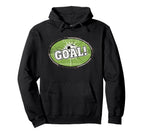 Goal Distressed Futbol Oval Soccer Hoodie - Fun Novelty Design Men Women