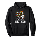 Soccer Brother Leopard Heart Colorful Hoodie - Novelty Apparel for Adults