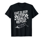Goal Keeper And Soccer Player Eat T-Shirt - Casual Everyday Wear Unisex