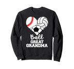 Ball Great Grandma Heart Baseball Sweatshirt - Fun Novelty Design Unisex