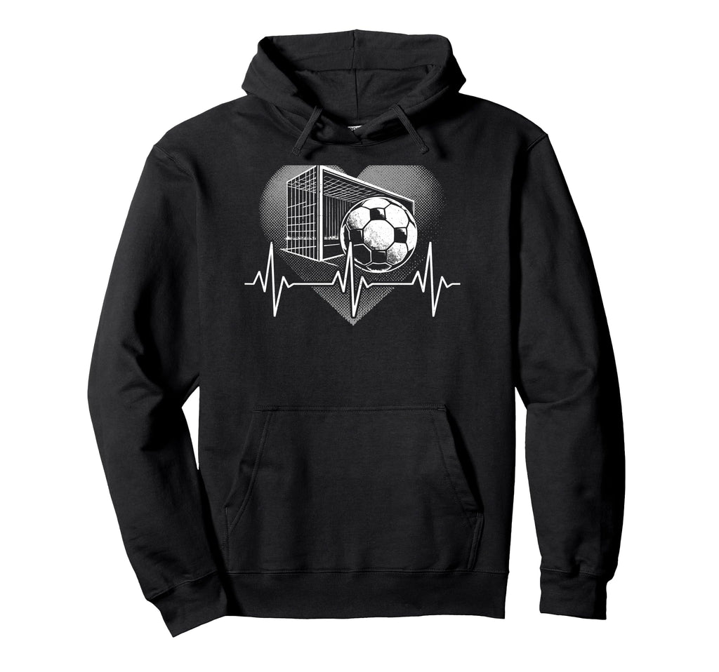 Heartbeat Soccer Player Goal Team Sports Hoodie - Novelty Apparel Unisex