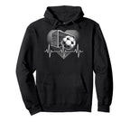 Heartbeat Soccer Player Goal Team Sports Hoodie - Novelty Apparel Unisex