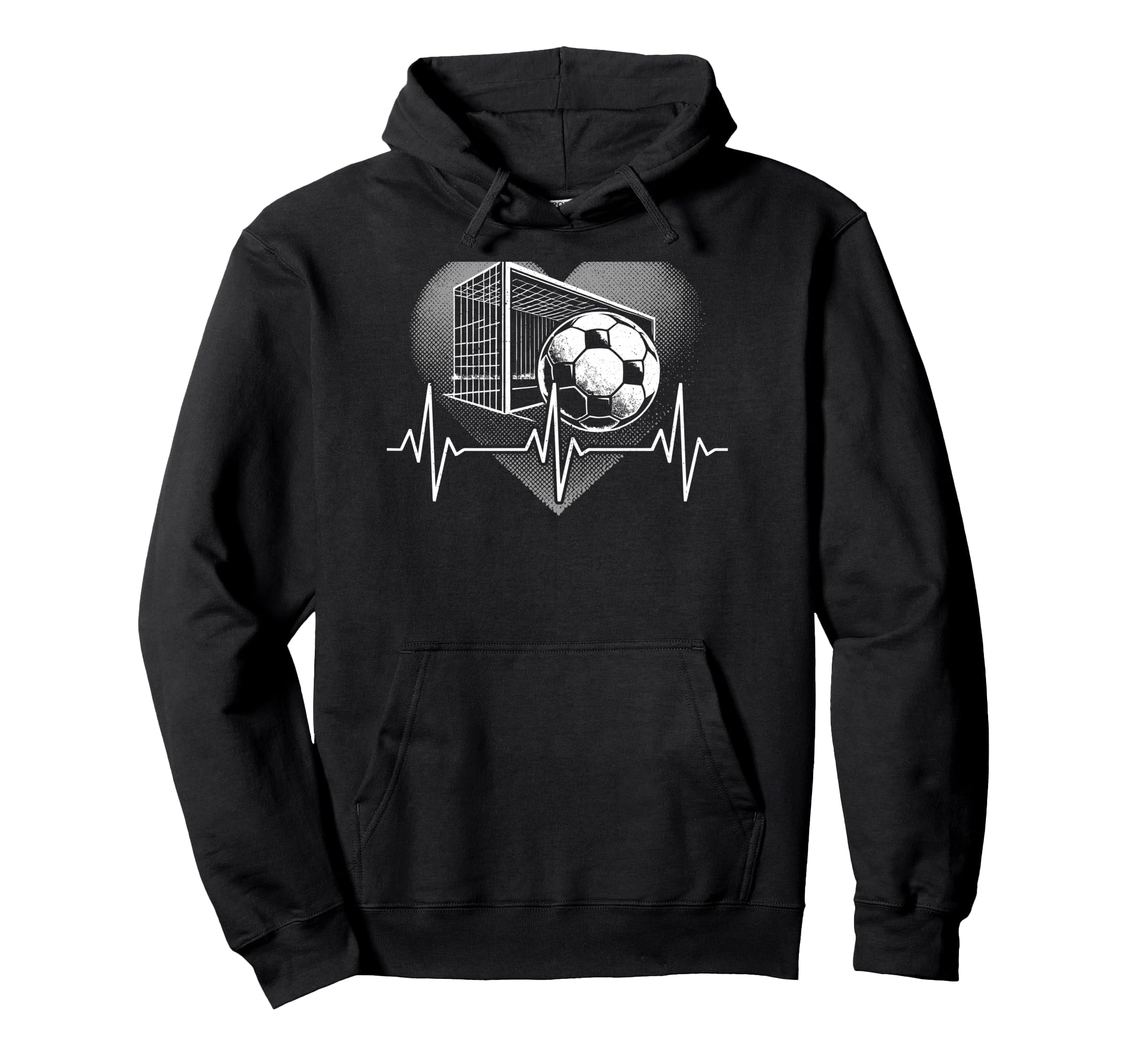Heartbeat Soccer Player Goal Team Sports Hoodie - Novelty Apparel Unisex