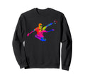 Colorful Funny Soccer Player Fan Sweatshirt - Minimalist Print Men Women