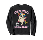 Grace Vibes Soccer Unicorn Sweatshirt - Casual Everyday Wear for Adults