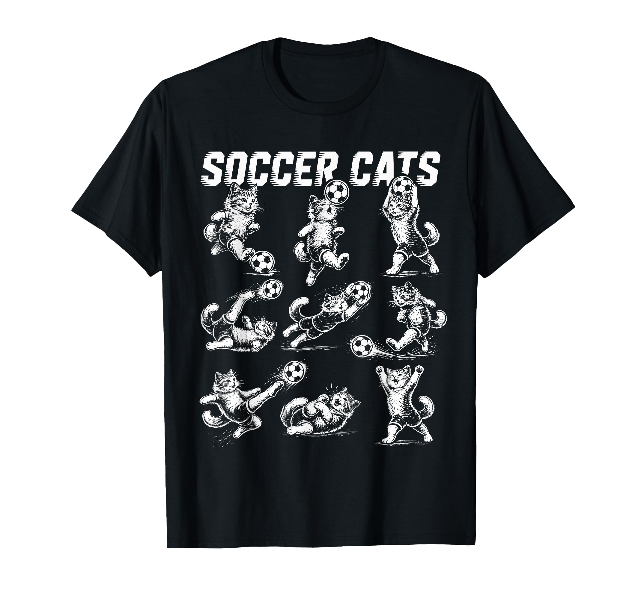 Soccer Cats Kitten Football T-Shirt - Aesthetic Graphic Men Women