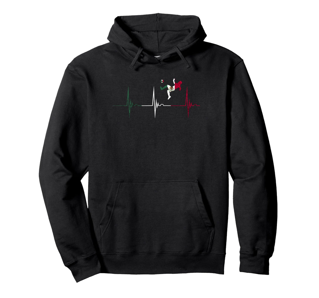 Mexican Pride Heartbeat Ekg Pulse Mexican Hoodie - Novelty Apparel Unisex
