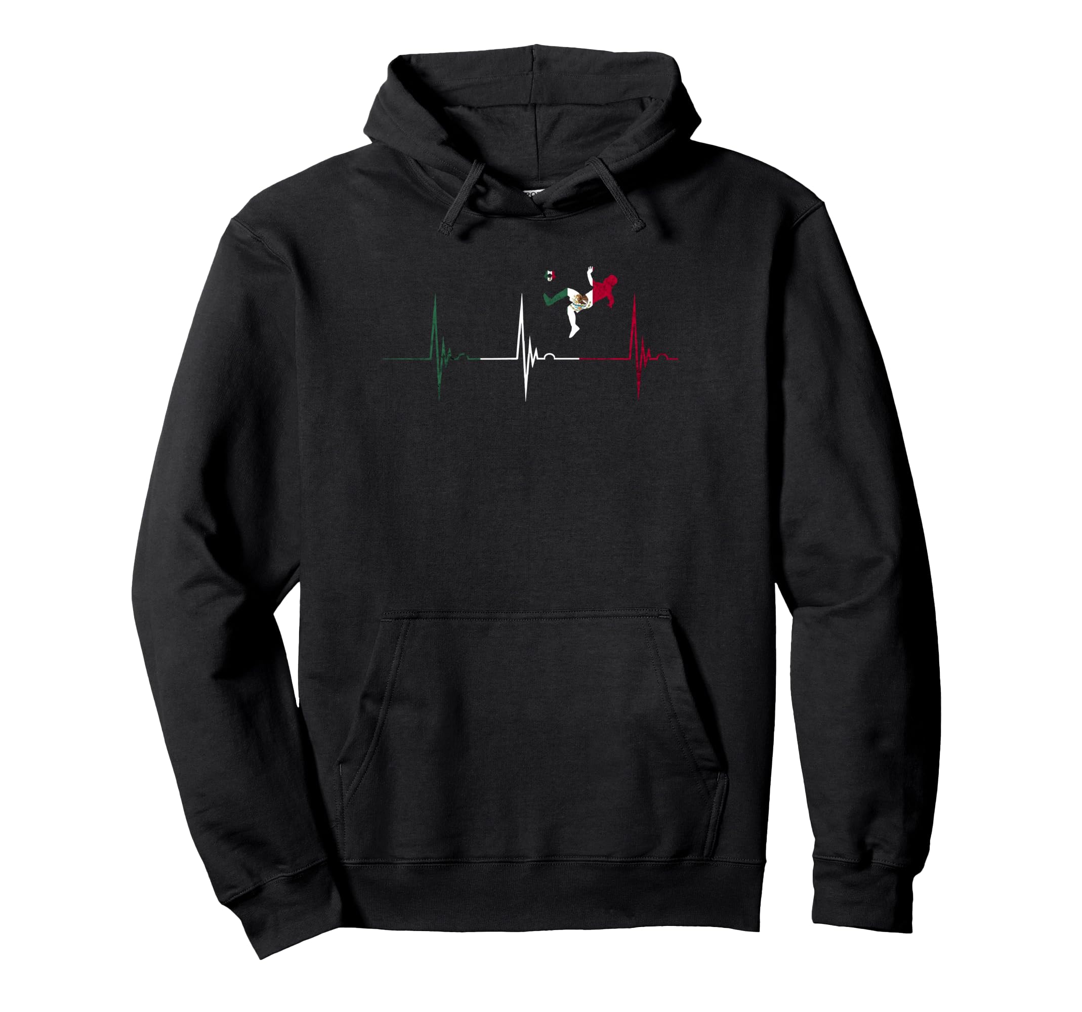 Mexican Pride Heartbeat Ekg Pulse Mexican Hoodie - Novelty Apparel Unisex