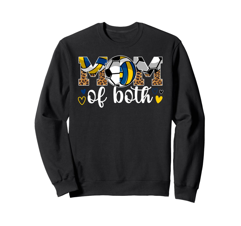 Mom Both Leopard Soccer Volleyball Sweatshirt - Novelty Apparel Men Women