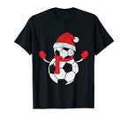 Funny Santa Hat Snowman Soccer Player T-Shirt - Aesthetic Graphic Men Women