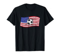 American Flag Patriotic Soccer Player T-Shirt - Fun Novelty Design Unisex