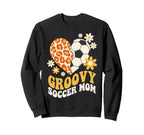 Groovy Leopard Floral Soccer Heart Sweatshirt - Graphic Print Unisex