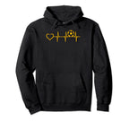 Soccer Heartbeat Heart Soccer Ball Hoodie - Fun Novelty Design for Adults