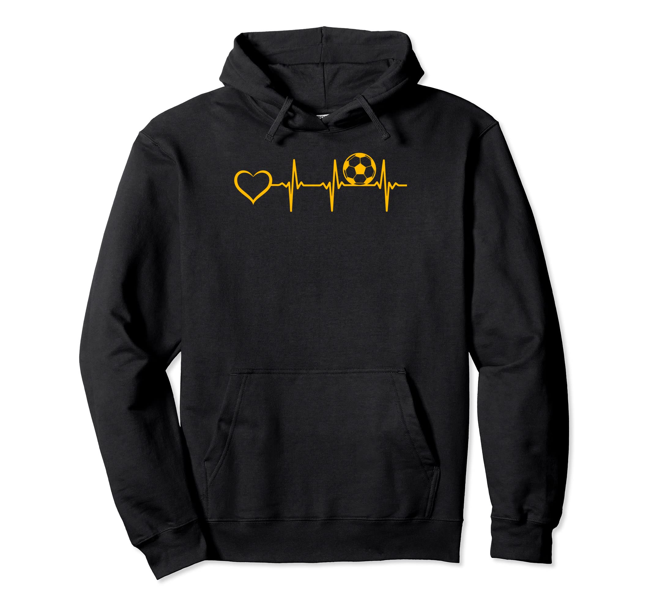 Soccer Heartbeat Heart Soccer Ball Hoodie - Fun Novelty Design for Adults