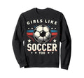 Like Soccer Too Soccer Lovers Sweatshirt - Minimalist Print for Adults