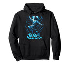 Jesus Saves Soccer Christian Goalkeeper Hoodie - Aesthetic Graphic Unisex