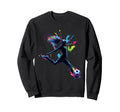 Colorful Neon Soccer Art Splash Sweatshirt - Novelty Apparel for Adults