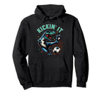 Kickin It T Rex Dinosaur Soccer Player Hoodie - Fun Novelty Design Unisex