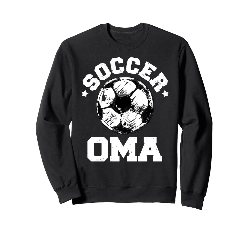 Soccer Oma Soccer Ball Distressed Sweatshirt - Unique Graphic for Adults