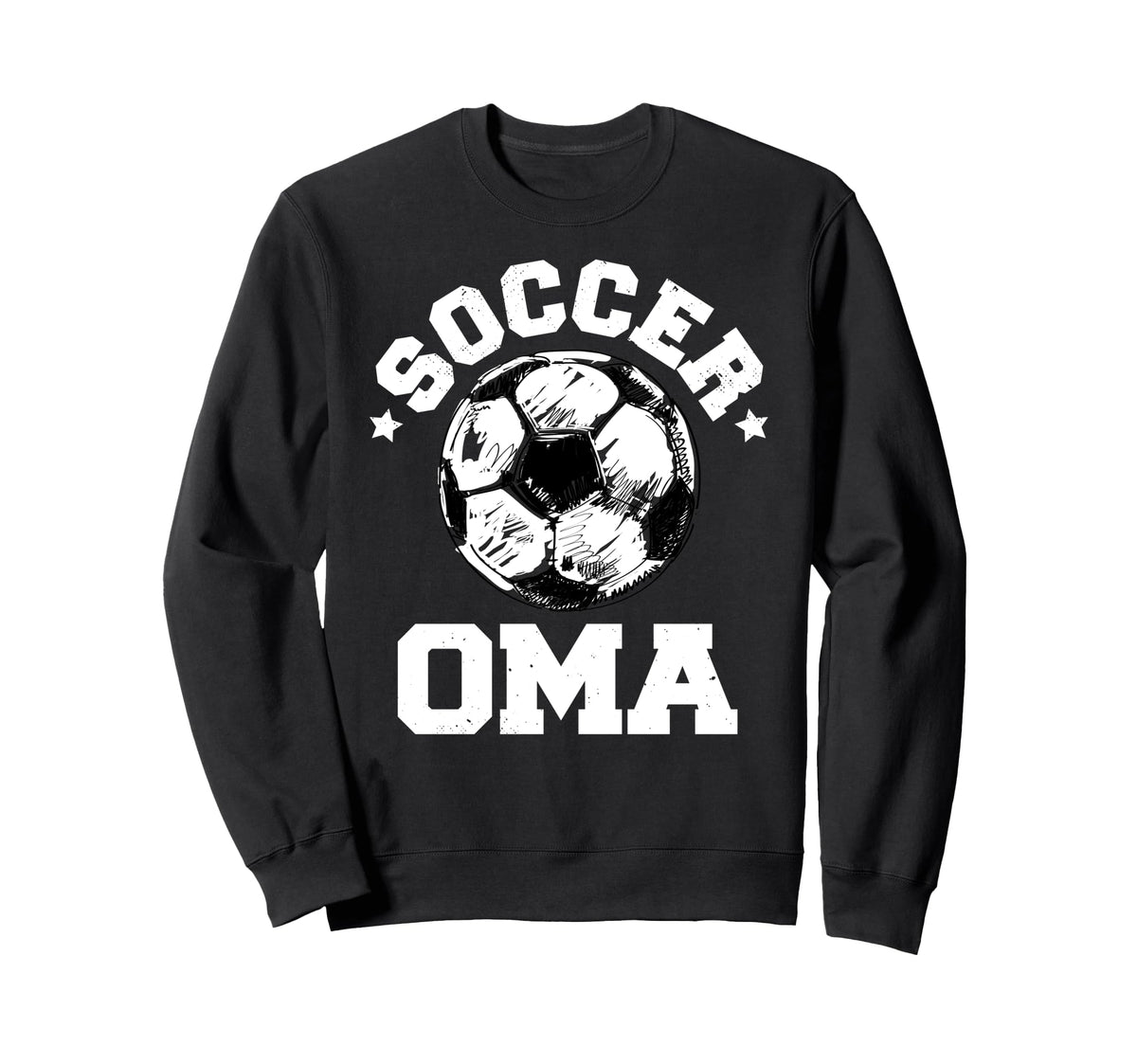Soccer Oma Soccer Ball Distressed Sweatshirt - Unique Graphic for Adults