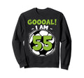 55 Year Old Birthday Soccer Themed Sweatshirt - Streetwear Style Unisex