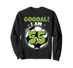 55 Year Old Birthday Soccer Themed Sweatshirt - Streetwear Style Unisex