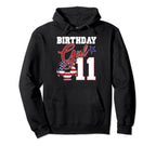 11Th Birthday Party American Flag Soccer Hoodie - Unique Graphic Unisex