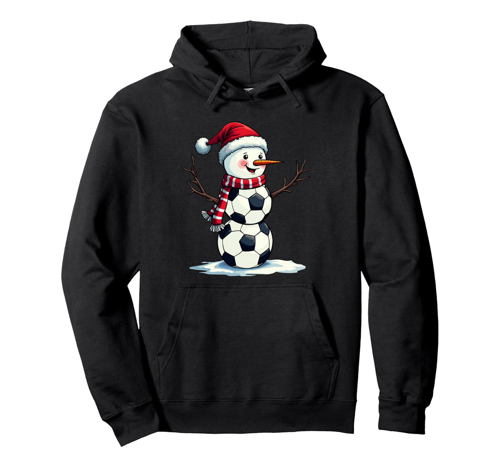 Funny Football Soccer Snowman Hoodie - Custom Art Print Men Women