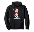 Funny Football Soccer Snowman Hoodie - Custom Art Print Men Women
