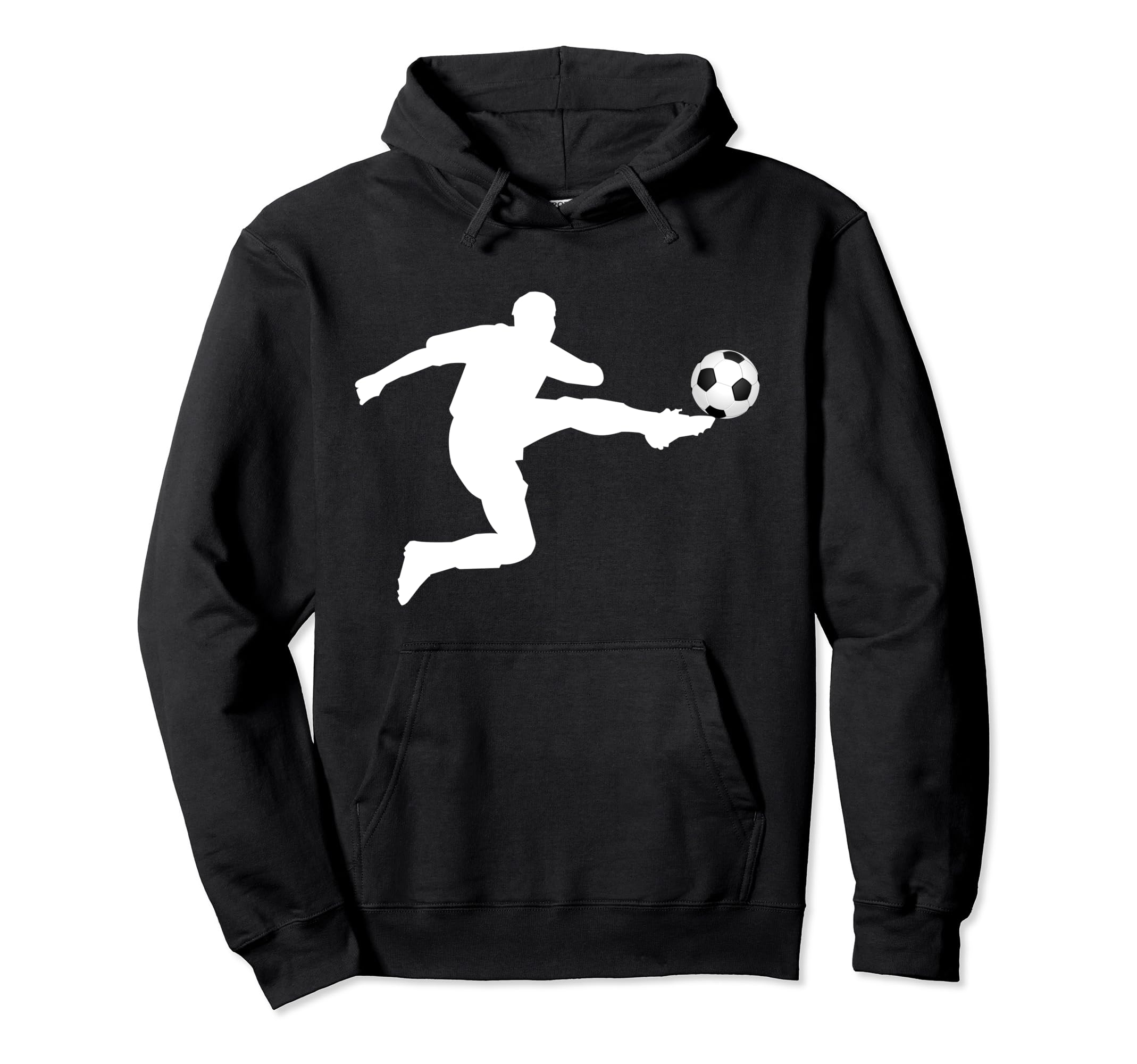 Soccer Striker Silhouette Hoodie - Graphic Print Men Women