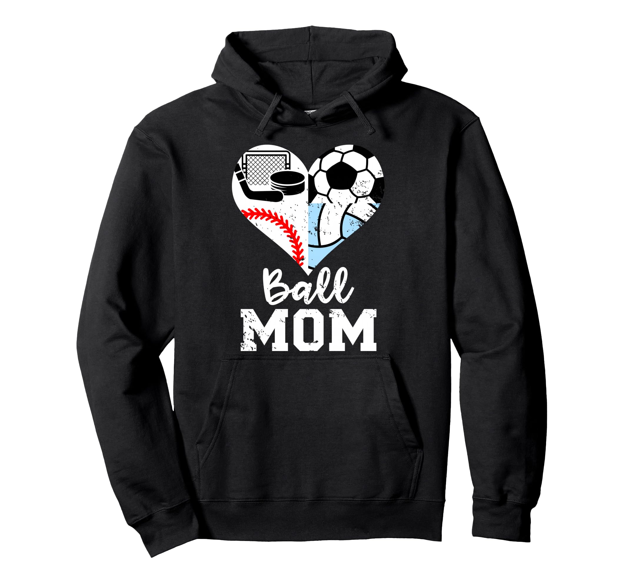 Ball Mom Funny Soccer Baseball Hoodie - Fun Novelty Design Men Women