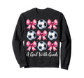 Goals Soccer Coquette Bow Sweatshirt - Graphic Print for Adults