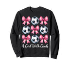 Goals Soccer Coquette Bow Sweatshirt - Graphic Print for Adults