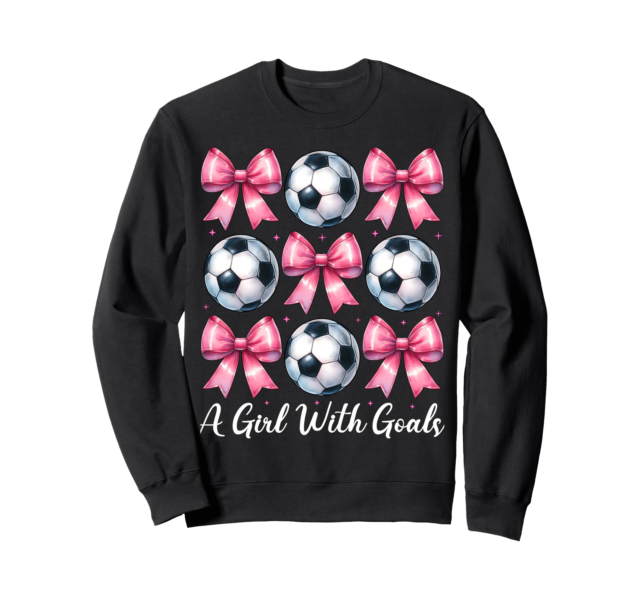 Goals Soccer Coquette Bow Sweatshirt - Graphic Print for Adults