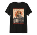 Funny Soccer Ball Giant Cat Japanese Art T-Shirt - Custom Art Print Unisex