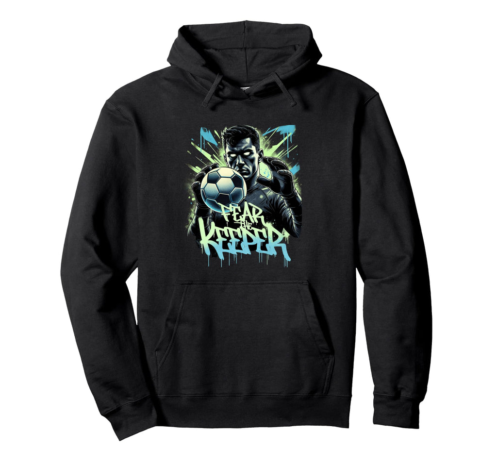 Fear Keeper Graffiti Soccer Goalkeeper Hoodie - Minimalist Print Men Women