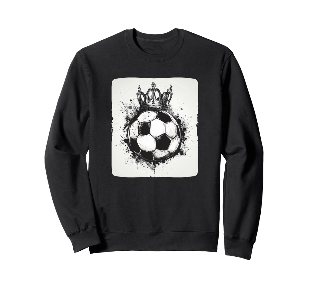 Funny Crowned Soccer Ball Costume And Sweatshirt - Streetwear Style Unisex