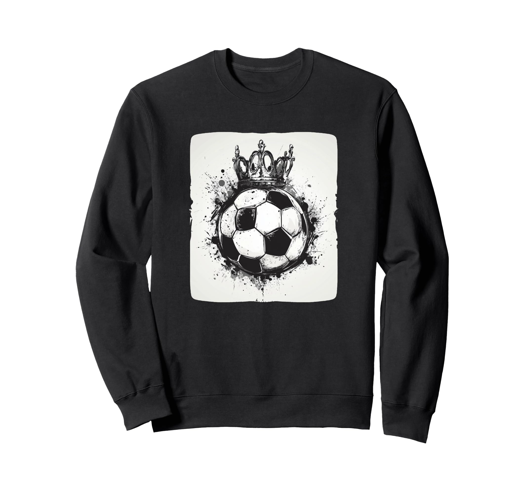 Funny Crowned Soccer Ball Costume And Sweatshirt - Streetwear Style Unisex